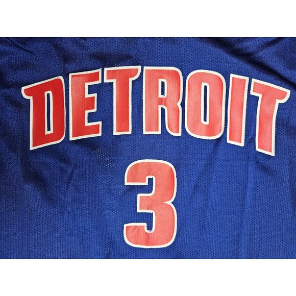Reebok Detroit Pistons Ben Wallace Jersey Men's Large Blue Basketball NBA - Picture 4 of 8